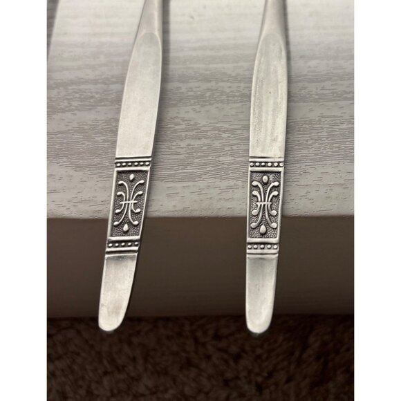 Set Of 4 National Stainless Dinner Forks Fleur-De-LisHandle Design Japan - Picture 2 of 7